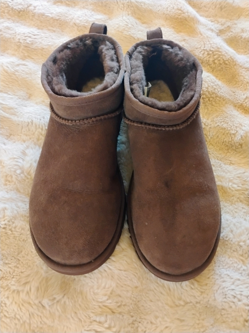 UGG Brown Suede Shearling Lined Ankle Booties